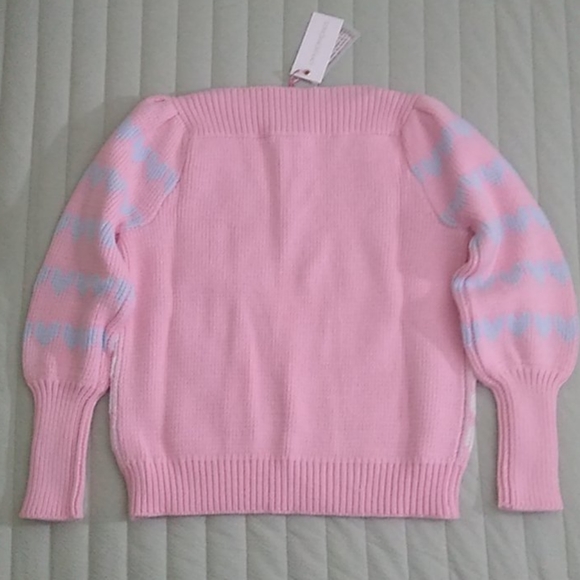 LoveShackFancy Gizela Pink Heart Pullover Sweater - Picture 9 of 12